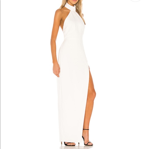 white halter gown
